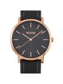 NIXON PORTER LEATHER 40 MM STAINLESS STEEL WATCH