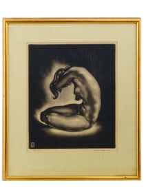 AMERICAN NUDE ETCHING REVERIE BY REYNOLD WEIDENAAR