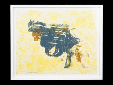 AMERICAN LITHOGRAPH PRINT GUN SIGNED ANDY WARHOL