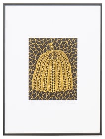 JAPANESE YAYOI KUSAMA SCREEN PRINT PUMPKIN W COA