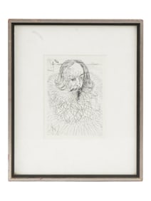 ETCHING OF CERVANTES BY SALVADOR DALI 1966