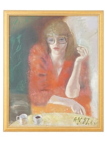 RUSSIAN PAINTING ESTONIAN WOMAN BY ARTUR NIKITIN 1987
