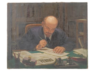 OIL PAINTING PORTRAIT OF LENIN BY NIKOLAI PAVLOV