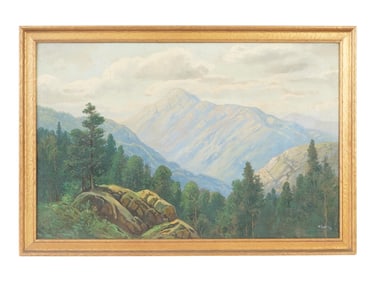 AMERICAN OIL LANDSCAPE PAINTING BY T BAILEY