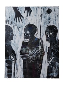 VINTAGE NEO EXPRESSIONIST MIXED MEDIA PAINTING