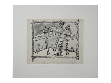 VLADIMIR GALBA SOVIET WWII ADOLF HITLER CARTOON PAINTING