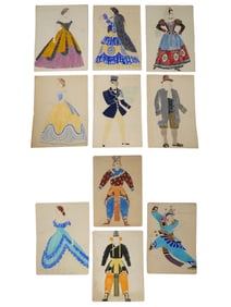 RUSSIAN THEATRE COSTUME PAINTING BY MIKHAIL BOBYSHOV
