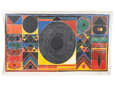 AFTER SH RAZA INDIAN ABSTRACT PAINTING WITH COA