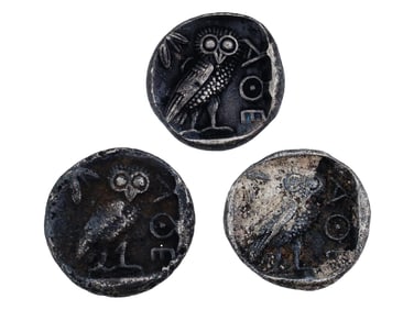 ANTIQUE GRAND TOUR GREEK SILVER COIN REPRODUCTIONS