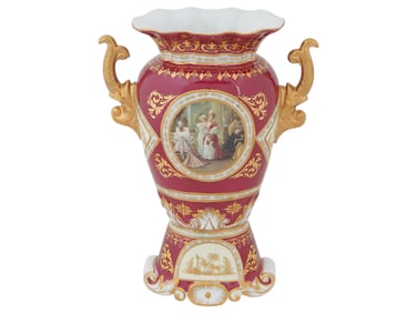 20TH CENTURY PORCELAIN VASE IN THE STYLE OF ROYAL VIENNA