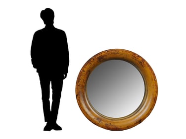 LARGE ROUND SHAPED METAL SHIPS PORTHOLE MIRROR