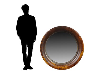 LARGE ROUND SHAPED METAL SHIPS PORTHOLE MIRROR