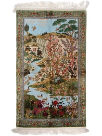 PERSIAN SILK CARPET BY ARTIST ABOLFAZL RAJABIAN