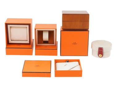 COLLECTION OF FIVE VINTAGE HERMES BOXES