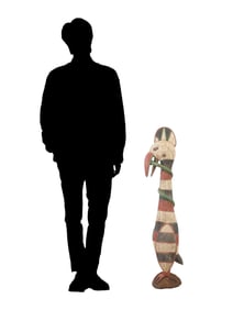 WEST AFRICAN GUINEA CARVED WOOD BAGA BIRD FIGURE