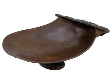 ANTIQUE JAPANESE MEIJI PERIOD BRONZE TRAY OYSTER SHELL