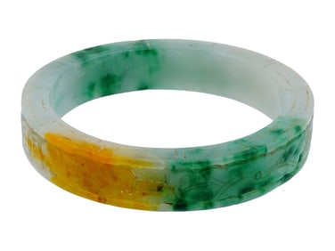 CHINESE HAND CARVED JADE BANGLE BRACELET AMULET