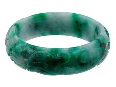 CHINESE HAND CARVED JADE BANGLE BRACELET AMULET