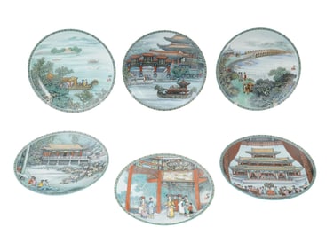 CHINESE PORCELAIN PLATES SET BY IMPERIAL JINGDEZHEN