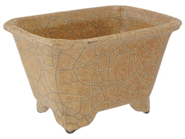 CHINESE GLAZED CERAMIC FOOTED PORCELAIN BONSAI POT