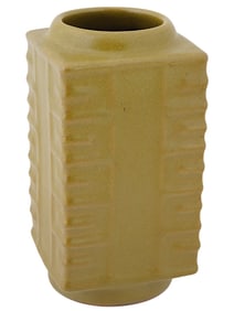 CHINESE CYLINDER SHAPED POTTERY CEREMONIAL TUBE CONG