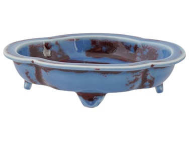 CHINESE GLAZED PORCELAIN FOOTED PORCELAIN BONSAI POT