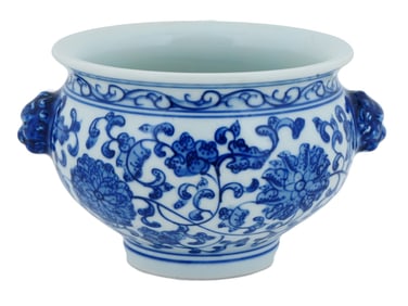 ANTIQUE CHINESE QIANLONG BLUE WHITE PORCELAIN BOWL