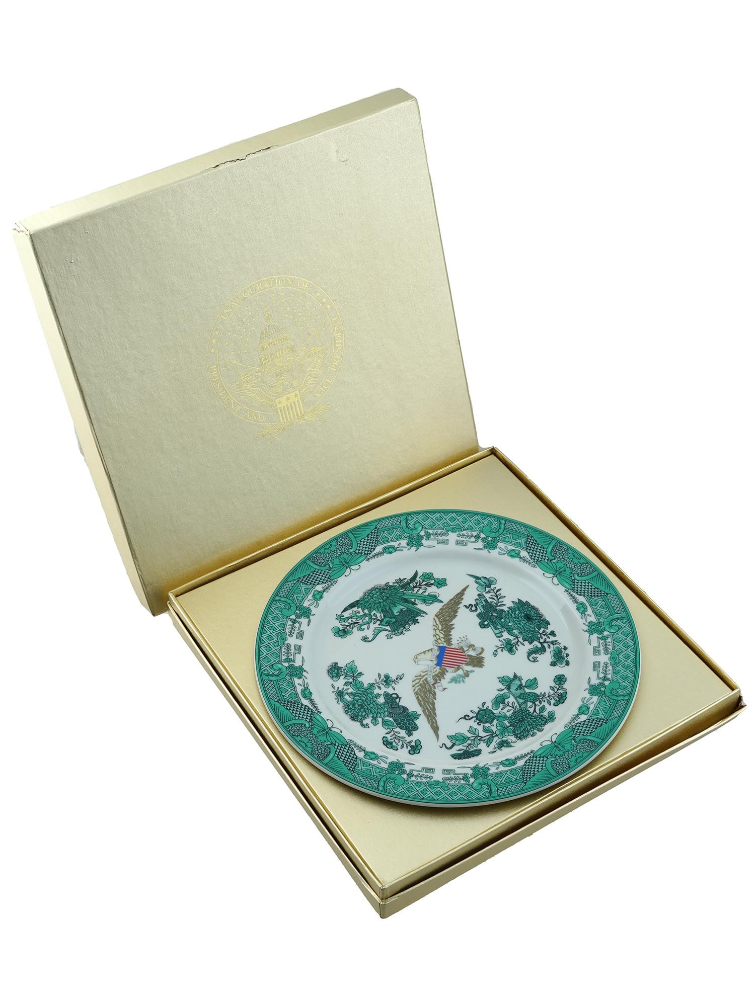 CHINESE EXPORT PORCELAIN PLATE REAGAN BUSH INAUGURATION (1 of 6)