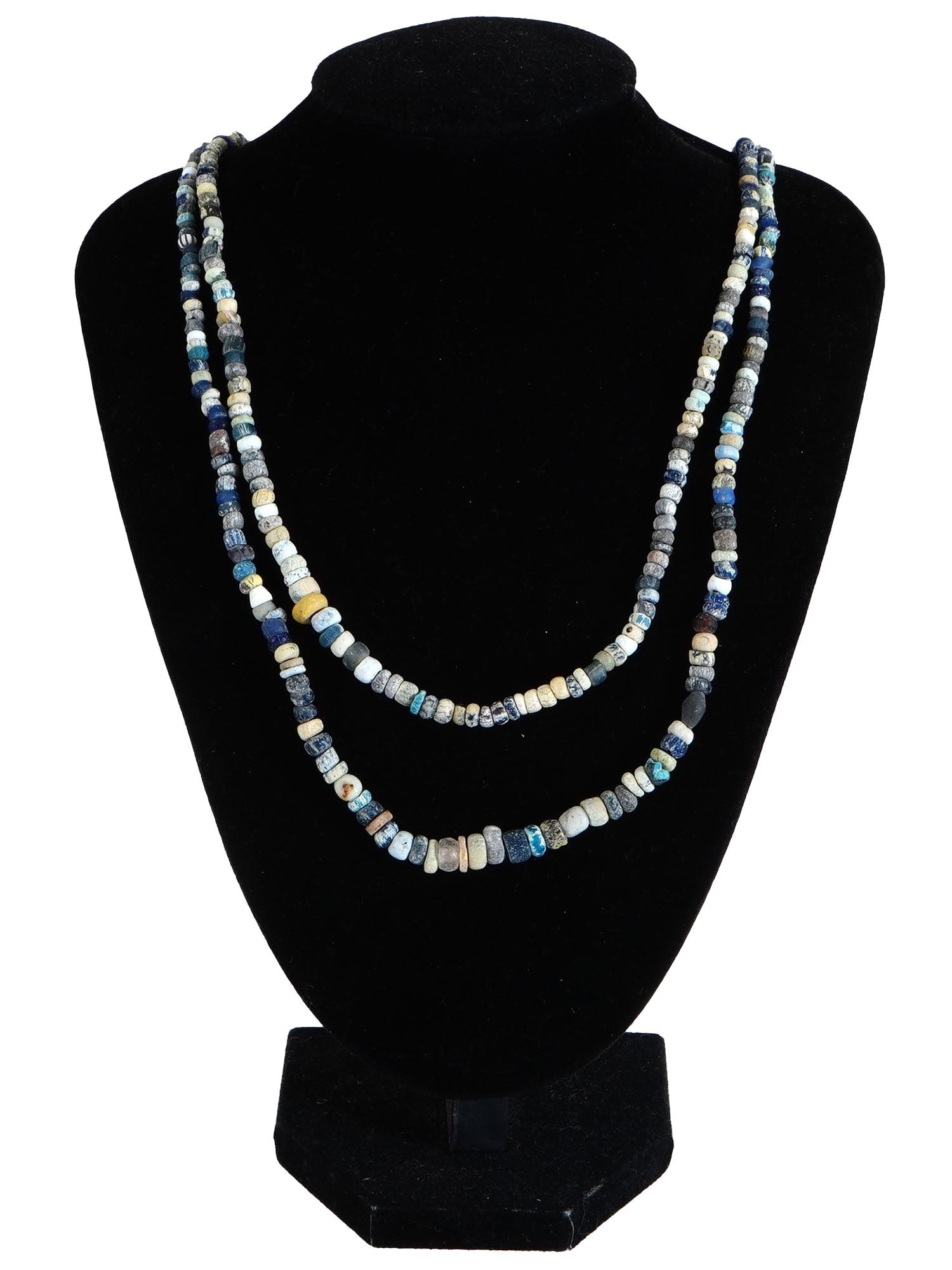 TWO ANCIENT ROMAN GLASS BEAD NECKLACES 100 TO 300 AD (1 of 3)