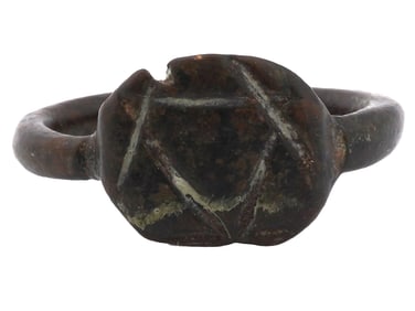 ANCIENT STAR OF DAVID BRONZE RING ROMAN