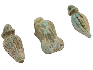 GROUP OF THREE ANCIENT EGYPTIAN LATE PERIOD PENDANTS