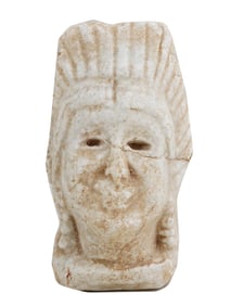 ANCIENT NEAR EASTERN MARBLE ASTARTE HEAD SCULPTURE