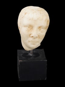 ANCIENT 100 TO 300 AD ROMAN MARBLE MALE HEAD