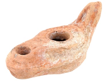 ANCIENT ROMAN EMPIRE UNGLAZED TERRACOTTA OIL LAMP