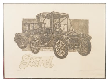 VINTAGE AMERICAN ETCHING SIGNED MARK GROSECLOSE