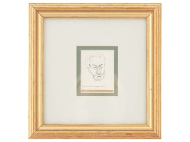 L.S. LOWRY BRITISH MALE PORTRAIT INK DRAWING