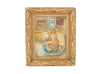 FRENCH SCHOOL NUDE WOMAN OIL PAINTING SIGNED BONNARD