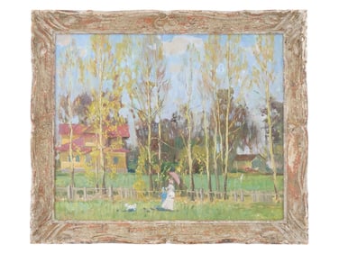 ATTR TO SERGEY GERASIMOV RUSSIAN SCENE OIL PAINTING