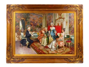AFTER ARTURO RICCI ITALIAN GENRE SCENE OIL PAINTING