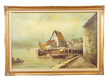 SEASCAPE OIL PAINTING SIGNED H WILSON