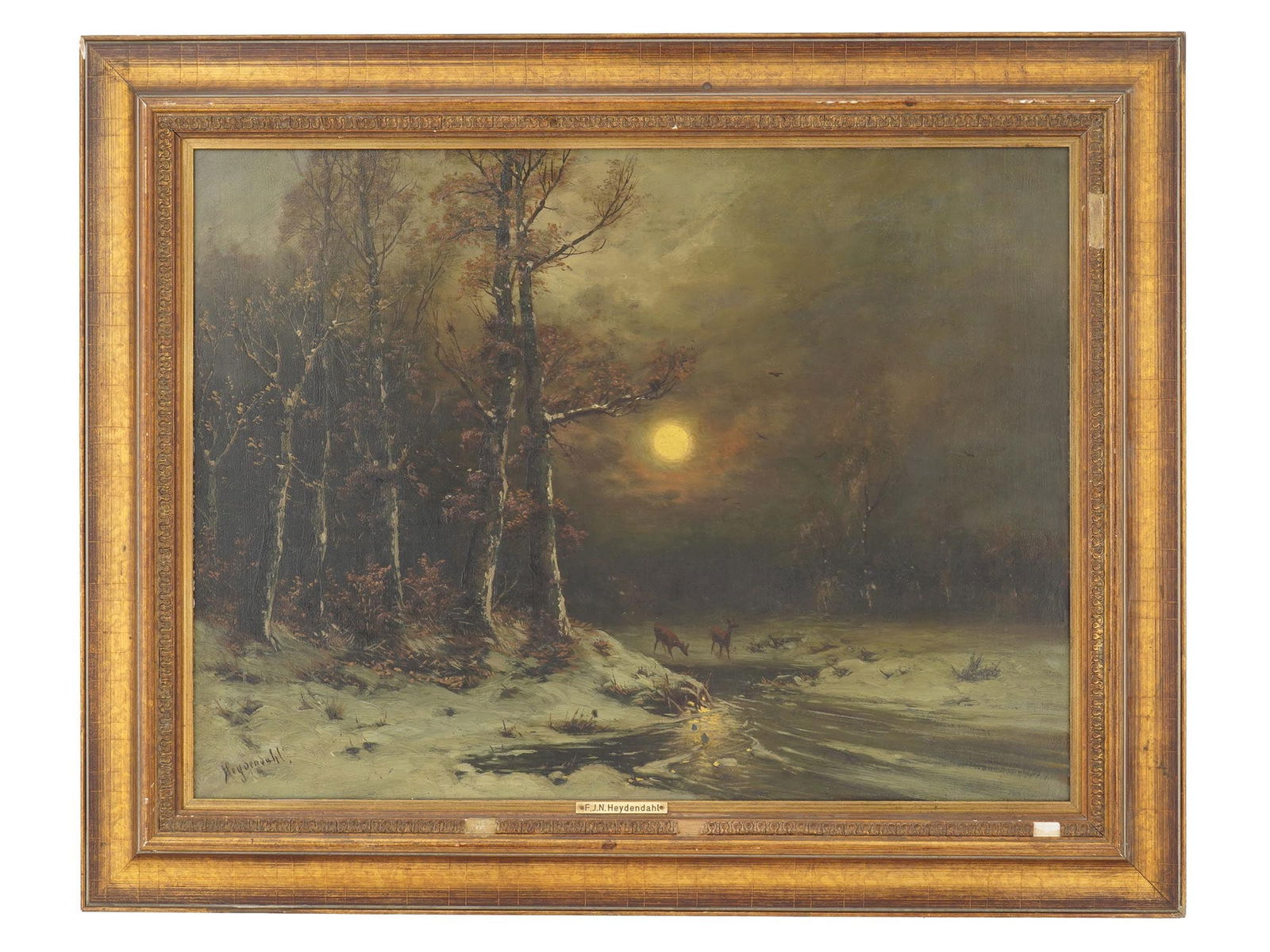 ANTIQUE OIL PAINTING BY FRIEDRICH J N HEYDENDAHL (1 of 4)