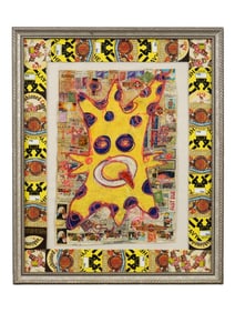 AMERICAN WAYNE CUNNINGHAM MIX MEDIA COLLAGE ARTWORK