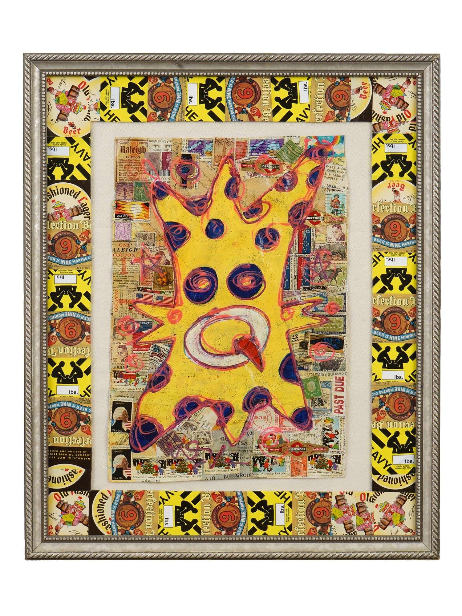 AMERICAN WAYNE CUNNINGHAM MIX MEDIA COLLAGE ARTWORK (1 of 5)