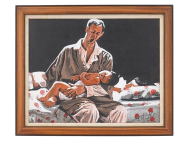 AFRICAN AMERICAN OIL PAINTING BY SOLOMON EDMOND