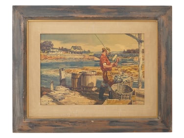 AMERICAN WATERCOLOR PAINTING BY HERBERT J GUTE