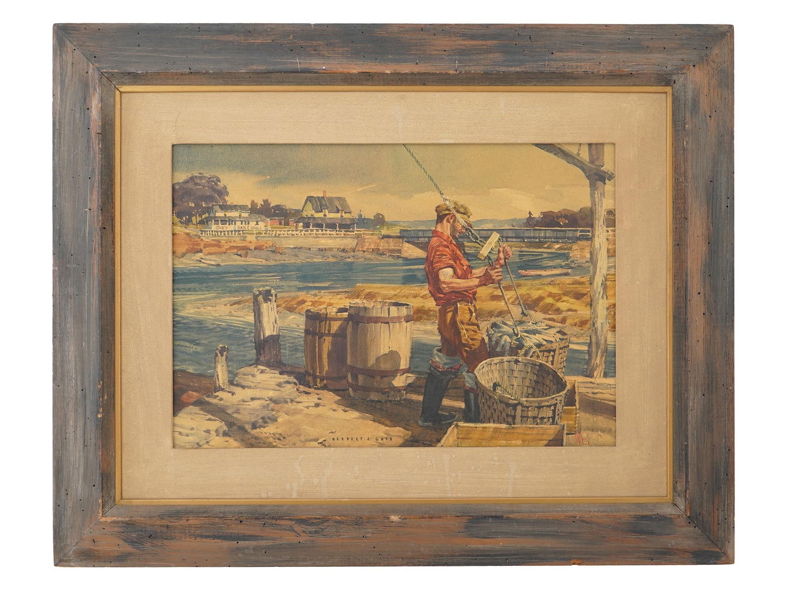 AMERICAN WATERCOLOR PAINTING BY HERBERT J GUTE (1 of 6)