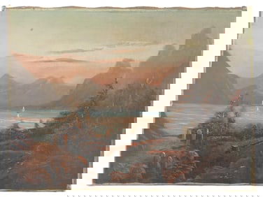 ANTIQUE OIL LANDSCAPE PAINTING BY LARIONOW