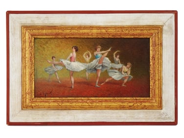 FRENCH BALLERINA DANCERS OIL PAINTING BY LOUIS DAREY