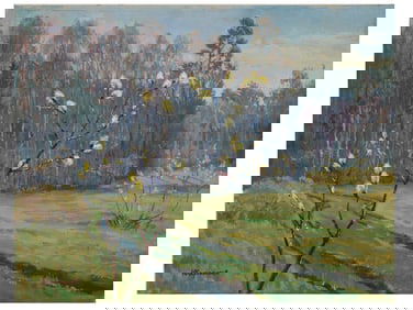 UKRAINIAN LANDSCAPE PAINTING BY YURI KARGAPOLOV SIGNED