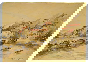 RUSSIAN PAINTING SIGNED PYOTR KONCHALOVSKY LANDSCAPE